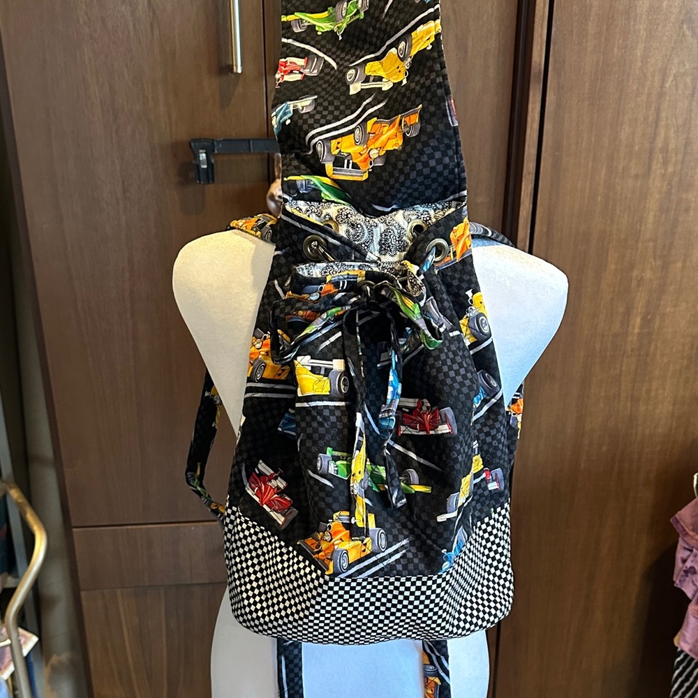 Checkered Racing Car Women's Backpack - Picture 3 of 9